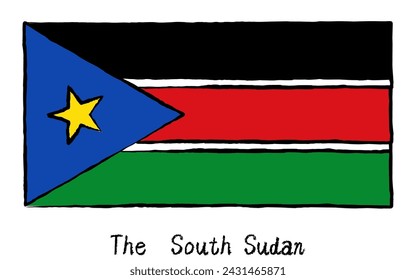 Banderas del mundo, Sudán del Sur, ilustración vectorial