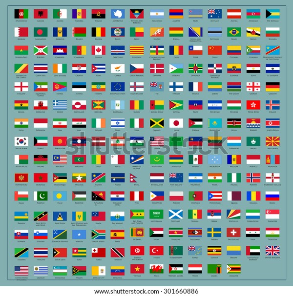 Flags World Vector Stock Vector (Royalty Free) 301660886 | Shutterstock