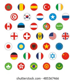 Flags of world Vector icons set