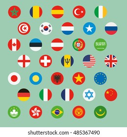 Flags of world Vector icons set