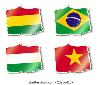 flags of the world, vector illustration 