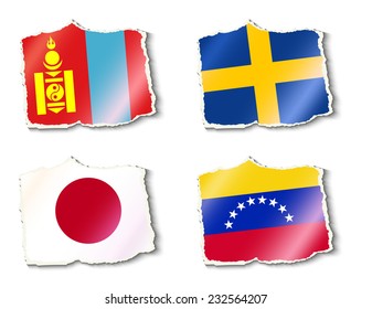 flags of the world, vector illustration