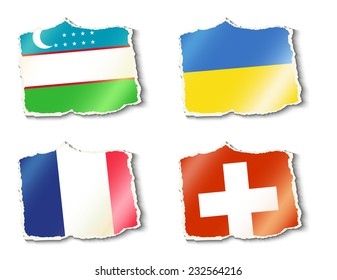  flags of the world, vector illustration 