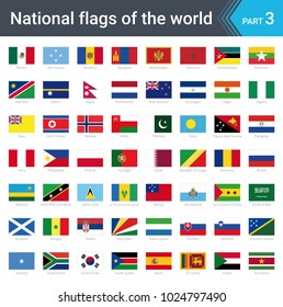 Flags of the world. Vector illustration of a stylized flag isolated on white