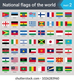 Flags of the world. Vector illustration of a stylized flag isolated on white background
