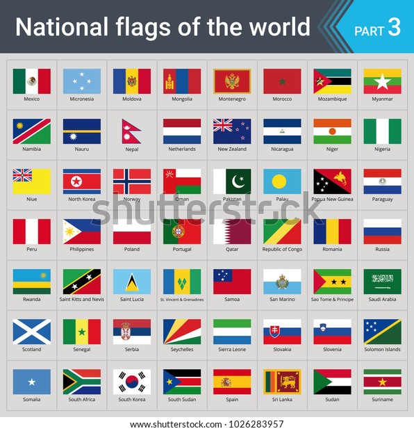 Flags World Vector Illustration Stylized Flag Stock Vector (Royalty ...