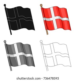 Flag,single icon in cartoon style.Flag, vector symbol stock illustration web.