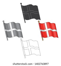 Flag,single icon in cartoon,black style.Flag, vector symbol stock illustration web.