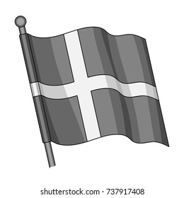 Flag,single icon in monochrome style.Flag, vector symbol stock illustration web.