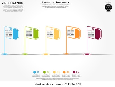 Flag,Sort by 1-5 Colorful -  modern Idea and Concept Vector illustration Business Infographic template.