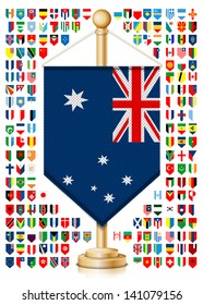 Flagstaff with flags