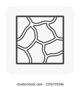 Flagstone or stone vector icon design. That rock or decorative material for home, landscape or garden by paving on ground and wall to create texture pattern. That patio, pavement, road, pathway, slab.