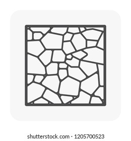 Flagstone Or Stone Vector Icon Design. That Rock Or Decorative Material For Home, Landscape Or Garden By Paving On Ground And Wall To Create Texture Pattern. That Patio, Pavement, Road, Pathway, Slab.