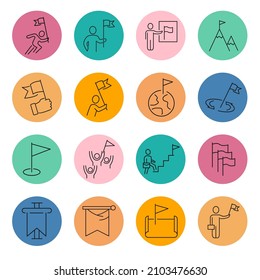 flagt icon set . flag symbol pack vector elements for infographic web. with trending color backgrounds