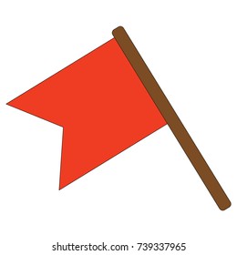 Flagtoon. Outlined illustration with thin line black stroke