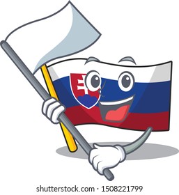 With flagWith flag flag slovakia folded the cartoon drawer