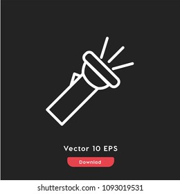 Flahlight icon vector, lamp symbol. Modern flat vector illustration for web and mobile app