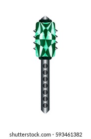 Flail Cartoon Medieval Weapon Isolated on White Background Element. Mace Vector Illustration Icon Can be used for RPG, Web, Mobile App, Infographics. Game asset.