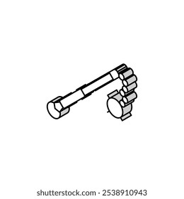 Vector de icono isométrico de arma medieval de mayal. signo de arma medieval de mayal. ilustración de símbolo aislado