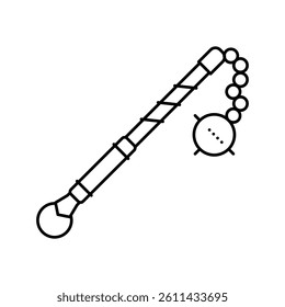 flail medieval weapon line icon vector. flail medieval weapon sign. isolated contour symbol black illustration