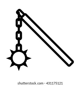 Flail Morning Star Medieval Weapon Line Stock Vector (Royalty Free ...