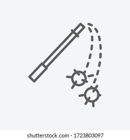 Flail weapon icon line symbol. Isolated vector illustration of icon sign concept for your web site mobile app logo UI design.
