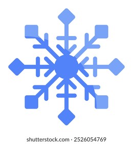 Flake icon in color fill. flat style. Isolated on white background