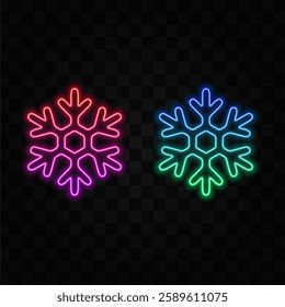 flake snow icon design vector sign illustration. neon style.