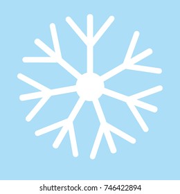 Flake of snow on blue background vector eps10. White snowflake on blue background.
