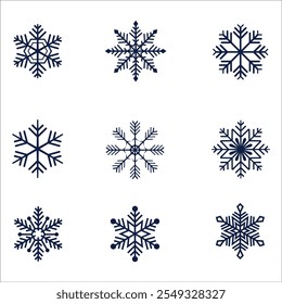 Copos de Ilustración vectorial nieve invierno