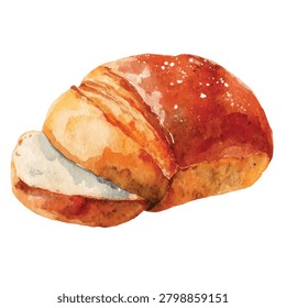 Flaky croissant with melted butter inside
