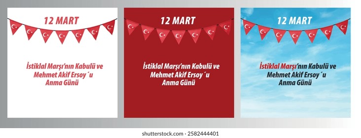 flama türk bayrağı. 12 mart istiklal marşının kabulü ve mehmet akif ersoyu anma günü. March 12th is the day of the acceptance of the national anthem and the commemoration of Mehmet Akif Ersoy.