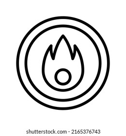 Flamable Icon. Line Art Style Design Isolated On White Background