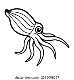 flamboyant cuttlefish of a line art vector