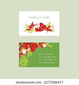 Flamboyant name card flower business card