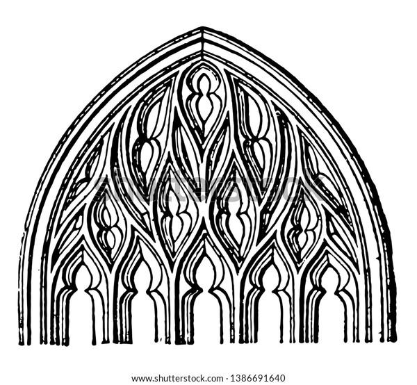 Flamboyant Tracery Gothic Architecture Popular France Stock Vector Royalty Free