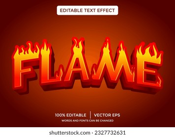 flame 3D light editable text effect