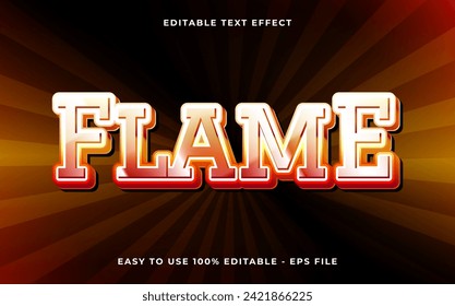 Flame 3d style editable text effect template