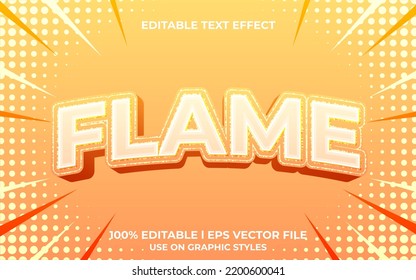 Flame 3d Text Effect With Fire Theme. Red Typography Template For Hot Product