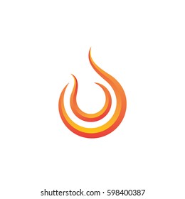 Flame abstract swoosh logo template