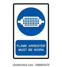Flame Arrester Must Be Worn Symbol, Vector Illustration, Isolate On White Background Icon. EPS10