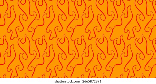 Flammenhintergrund. Feuerhintergrund. langes Banner, Hintergrund. Nahtloses Flammenmuster. Feuer Flamme nahtlose Muster.