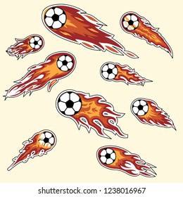 Flame Ball Shoot Vector Colection clipart 