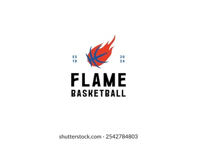 flame basketball logo design vector inspiration. fire ball and basketball vector design template with flat, modern and simple styles