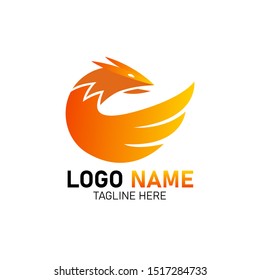 Flame Bird Logo Design Ilustration Vector