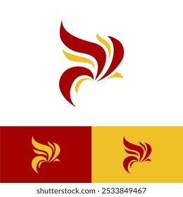 Flame and Bird Logo Design Vector