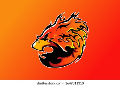 FLAME BIRD MASCOT LOGO VECTOR EPS