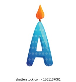 Flame birthday candle icon. Cartoon of flame birthday candle vector icon for web design isolated on white background