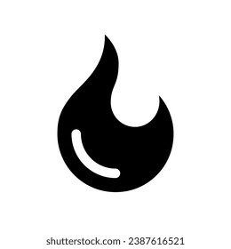 Flame black glyph ui icon. Hot offer and sale. Popular news. Best translation. User interface design. Silhouette symbol on white space. Solid pictogram for web, mobile. Isolated vector illustration