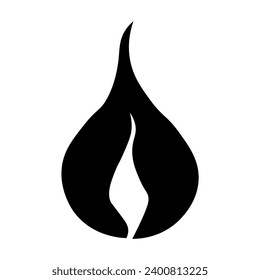 Flame black vector icon on white background